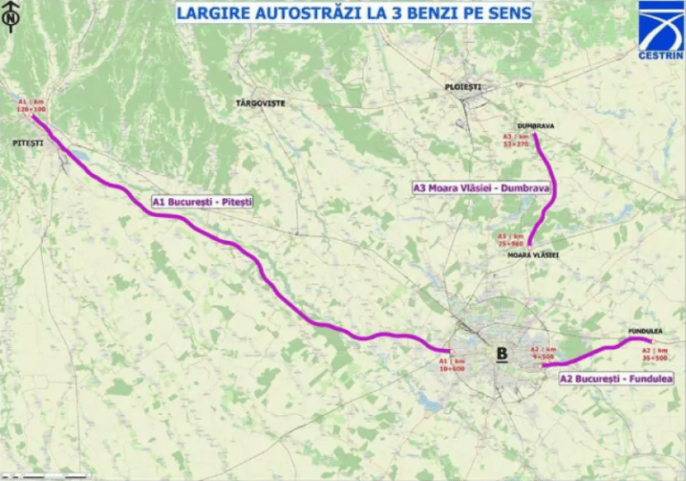 se lărgesc autostrăzile care pleacă din București